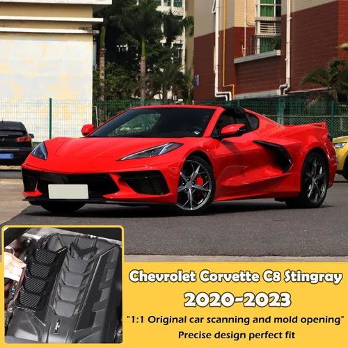 Vista 6 de Cubierta de cubierta de cubierta de motor compatible con Chevrolet Corvette C8 2020-2023, cubierta de motor de borde, accesorios C8, 1 unidad