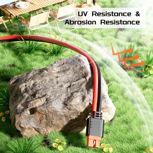 Vista 9 de Bateria Power Cable de conector XT60i de 10 AWG, calibre 10, 25 pies, cable de extensión solar a XT60i para panel solar plegable de RV, estación