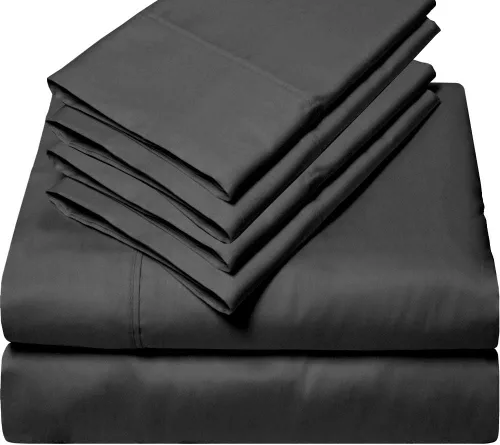 Vista 12 de Femini Fashion Juego de sábanas de 6 piezas 100% algodón egipcio Giza, almohada de sábanas Giza, algodón de fibra larga de 600 hilos, tejido