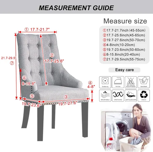 Vista 7 de Lellen Funda elástica de terciopelo para silla con respaldo de ala, funda protectora reutilizable para comedor, banquete, decoración del hogar, etc.