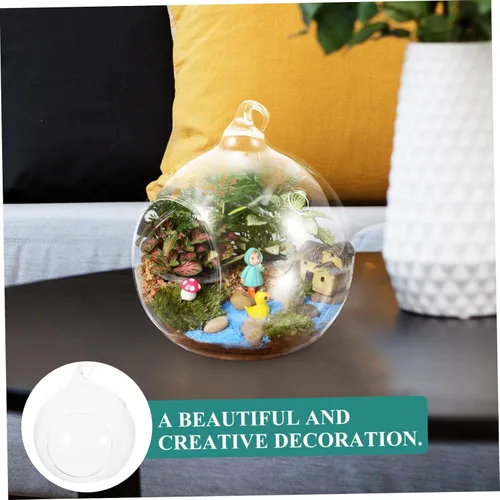 Vista 9 de LIOOBO 2pcs Hanging Planter Glass Terrarium Indoor Plant Holder Decorative Air Plant Globe for Home Living Decor