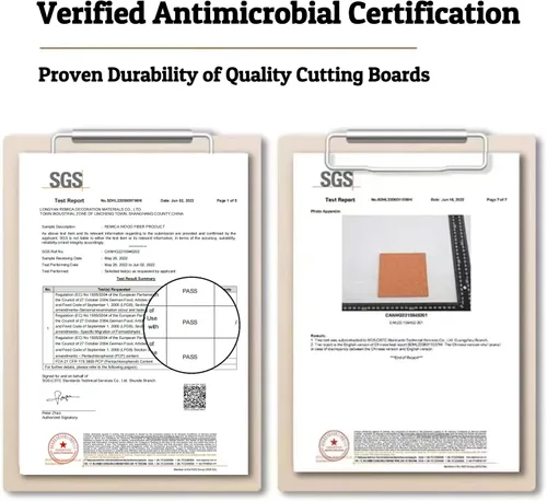 Vista 8 de BESTCOOK Dishwasher Safe Cutting Board with Juice Groove and Non-slip Feet, Wood Fiber High Density Non-Porous Kitchen Chopping Board, Knife