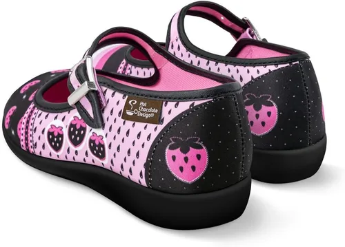 Vista 4 de Hot Chocolate Design - Calzado Merceditas Chocolaticas para mujer, plano, multicolor, hecho de lona con diseño extravagante