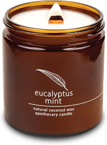 Vista 93 de Vela de mecha de madera agrietada Hemlock Park hecha a mano con cera de coco natural (grande de 16 oz, ámbar)