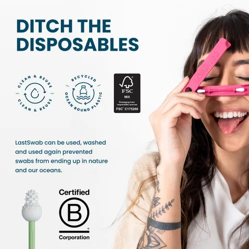 Vista 6 de LastSwab® Hisopos de seguridad de algodón reutilizables para limpieza de oídos de bebé, la alternativa sostenible y sanitaria a las puntas Q de un