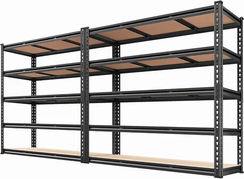 Vista 16 de REIBII Estantería de garaje de 48" de ancho, estantes de almacenamiento de 3020LBS, estantes de 5 niveles, estante resistente para garaje ajustable