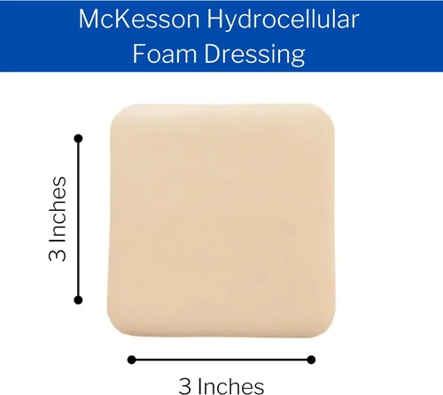 Vista 3 de McKesson Apósito de espuma hidrocelular, estéril, adhesivo de silicona sin borde, 3 x 3 pulgadas, 10 unidades, 1 paquete