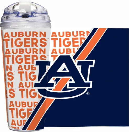 Vista 93 de Rico Industries NCAA - Vaso de acrílico estándar de 24 onzas con tapa con bisagras, vaso de doble pared con licencia oficial y popote