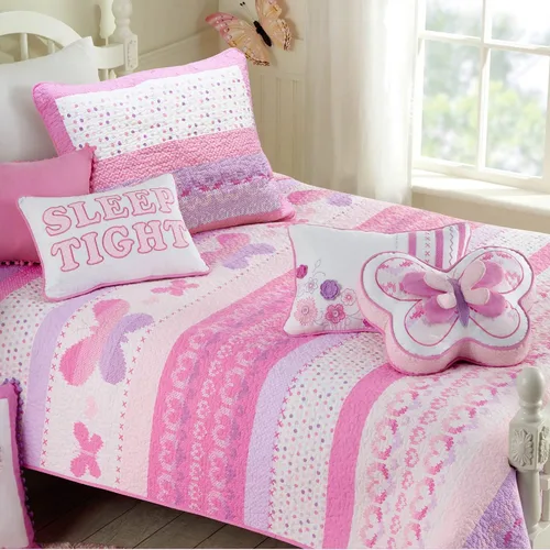 Vista 10 de Cozy Line Home Fashions Juego de ropa de cama reversible de 100 % algodón con estampado floral rosa lavanda y verde lavanda (flores, Queen, 6 piezas)