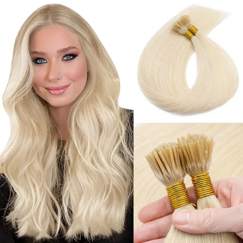 Vista 22 de Microlink - Extensiones de cabello humano con punta en U de 14 pulgadas, extensiones de cabello humano real, rubio ceniza, mezcla de rubio