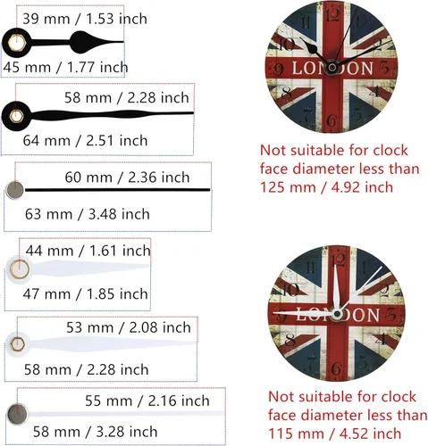 Vista 5 de TIKROUND 12888 Youngtown tipo Snap-in con eje de hora de 4.5mm de longitud, movimiento de reloj de cuarzo de barrido continuo, longitud total