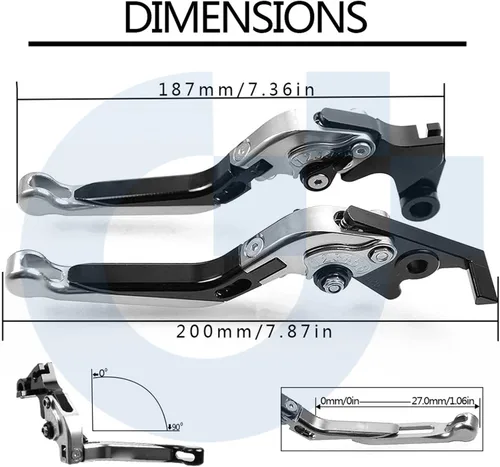 Vista 3 de Handle Clutch Brake Lever For Yamaha XT660 2004-2016 Brake Handle CNC Adjustable Motorcycle Clutch Brake Lever (Color : 6)