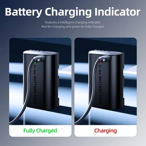 Vista 8 de llano Batería LP-E6NH de 2400 mAh con carga rápida USB-C para Canon EOS R5/R6/R7 Mark Il, 5D/6D/7D Mark Il/llI/IV, 60D/70D/80D/90D, totalmente