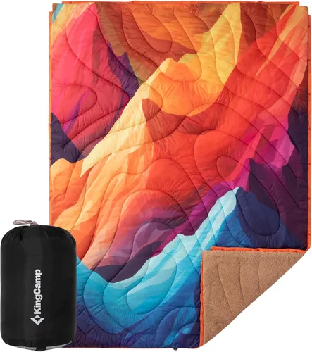Vista 31 de KingCamp Manta Ultraligera para Campamento, Alternativa de Plumón Empacable, Mantas Vestibles Acolchadas Resistentes a la Intemperie, Edredón Cálido