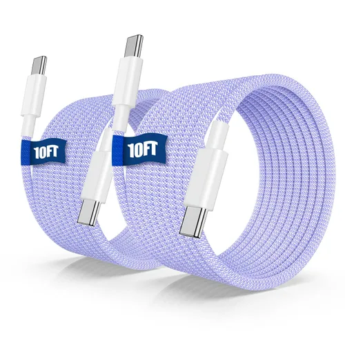 Vista 15 de Cable de carga rápida USB C a C de 10 pies, 60 W de carga rápida tipo C a C, cable de carga para Apple iPhone Duo/18 Pro 17 Pro Max/17 Air/16 Pro/15