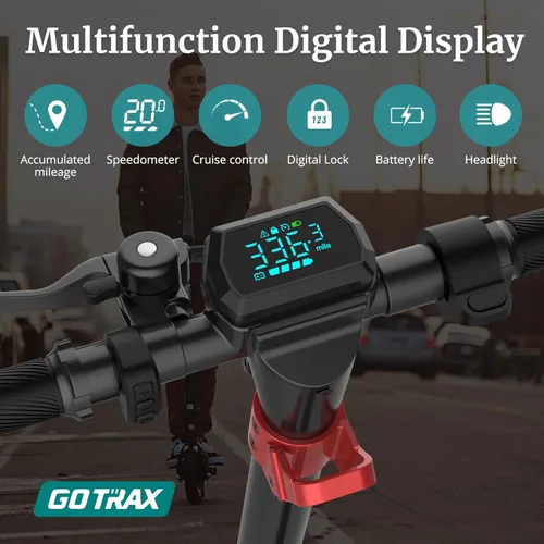 Vista 6 de Gotrax ECLIPSE Electric Scooter for Adults, 10" Solid Tire, Max 28 Mile Range, 500w Motor up to 20Mph w/Electric Code Lock, High-Strength Aluminum