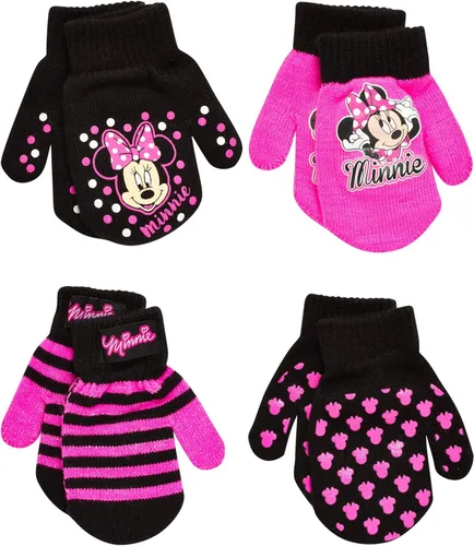 Disney Paquete de 4 guantes o manoplas para niñas Minnie Mouse, Vamperina (niñasniñas pequeñas)