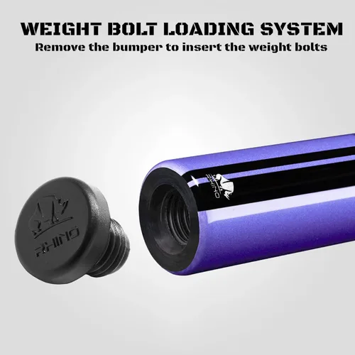 Vista 5 de RHINO Nebula 2 Pool Cue - Premium Carbon Fiber Shaft & Composite Butt. Time Crystal Tip, Pro Taper Design. 3/8-8 Joint, Wrapless. Low Deflection