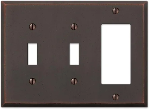 Vista 18 de Amerelle 68DDB Manhattan - Placa de pared, 1 dúplex, metal fundido, bronce envejecido, paquete de 1