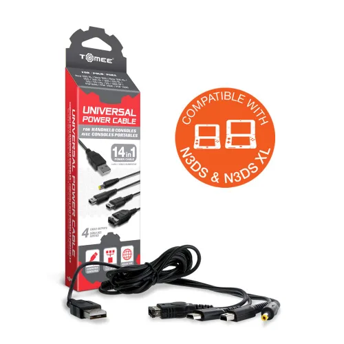 Tomee Universal Power Cable for New 2DS XL New 3DS New 3DS XL 2DS 3DS XL 3DS DSi XL DSi DS Lite DS GBA SP PSP 3000 PSP 2000 PSP 1000