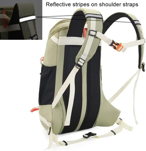 Vista 6 de Bseash Mochila impermeable de 40L para senderismo y campamento con cubierta para lluvia, mochila de viaje para deportes al aire libre, mochila