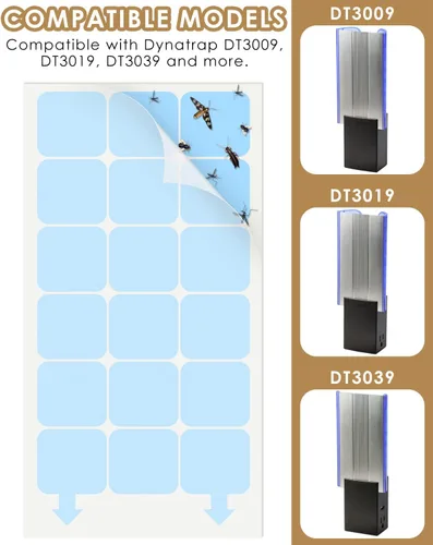 Vista 2 de TINDTOP Paquete de 20 tableros de pegamento de repuesto para Dynatrap DT3009, tableros de pegamento para interiores, tarjetas adhesivas