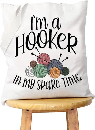 Vista 8 de WCGXKO Crochet Lover Gift Crocheters Gift I'm A Hooker In My Spare Time Zipper Bag Bolsa de maquillaje, tiempo libre, Cremallera
