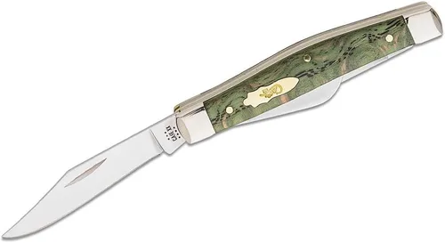 Case xx Knives Stockman 64075 Kelly Green - Cuchillo de bolsillo de madera de roble rizado