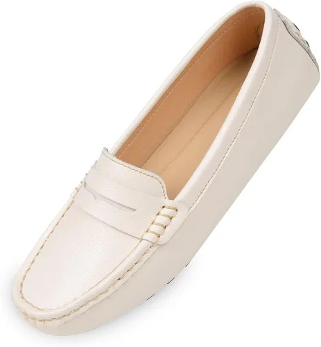 Heydonic Mocasines para mujer, mocasines suaves, casuales, para caminar, conducir, oficina, penny planos, zapatos de barco para mujer, sin cordones,