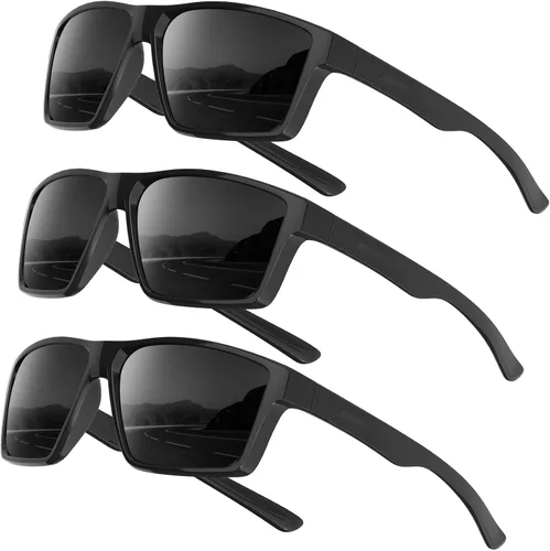 Vista 9 de KALIYADI Gafas de sol polarizadas para hombre y mujer: gafas de sol con UV400 para conducir, correr, ciclismo Negro + negro + negro