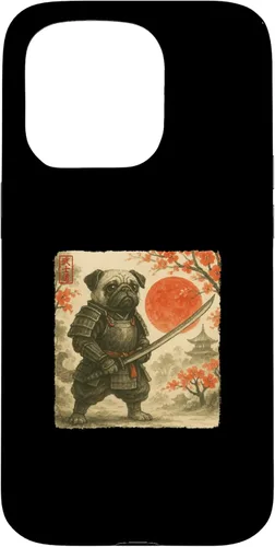 Vista 14 de Pug Samurai Japanese Warrior Costume Sumi-e Art Funny Case for iPhone 16