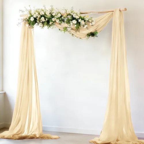 Vista 11 de MLMW Tela de Drapeado para Arco de Boda 1 Panel 29" x 20 Pies Tela Transparente Negra Cortinas de Telón de Fondo para Arco de Boda Cortinas