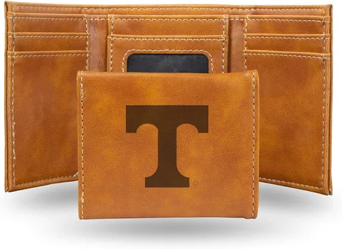Vista 142 de NCAA Rico Industries - Billetera triple grabada con láser, con grabado láser, accesorio para hombre Negro