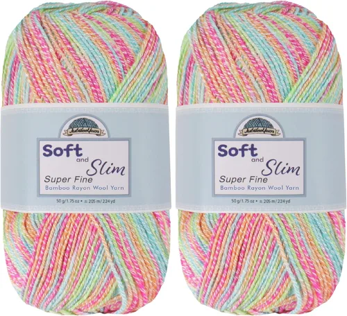 Vista 102 de JubileeYarn Hilo Suave y Delgado - 50g/madeja Mezcla de Rayón de Bambú y Lana - Pegaso - 2 madejas