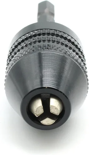 Vista 3 de TMAX Adaptador de mandril sin llave de plata vástago hexagonal de 1/4 pulgadas a broca convencional o microtamaño 1/32 pulgadas a 1/4 pulgadas