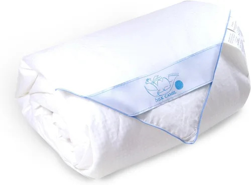 Vista 2 de Silk Camel Edredón de lujo relleno de seda de morera larga 100% natural para verano, tamaño Queen