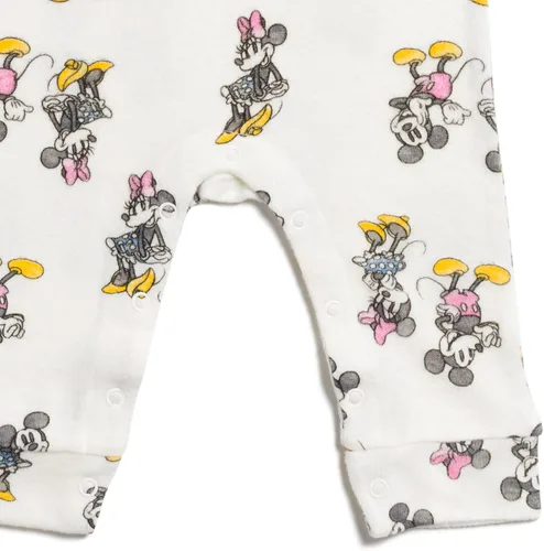 Vista 6 de Disney Mickey Mouse Minnie Mouse - Overol para bebé y niña con broche para dormir y jugar, recién nacido a bebé