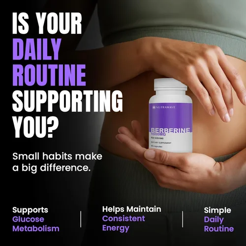 Vista 7 de Nutra Wave Berberina pura HCL 1000mg – Sin OMG, vegano, sin gluten – 90 cápsulas