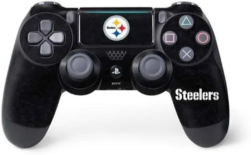 Vista 12 de Skinit Calcomanía para juegos compatible con PS4 Pro/Slim Controller, diseño de bloques de zona de Pittsburgh Steelers con licencia oficial de la NFL