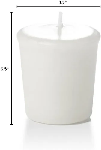 Vista 2 de Yummi - Velas votivas sin aroma, 15 horas de combustión, color blanco. 9 por paquete