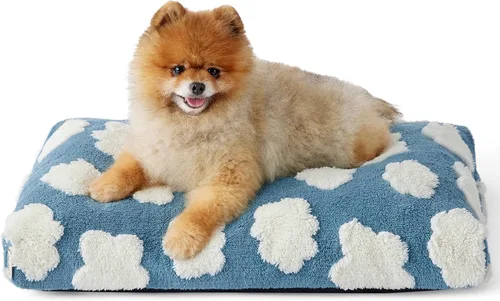 Vista 12 de LE SURE - Cama pequeña para perro con espuma triturada gruesa, cama para interiores con funda afelpada extraíble y base antideslizante, verde