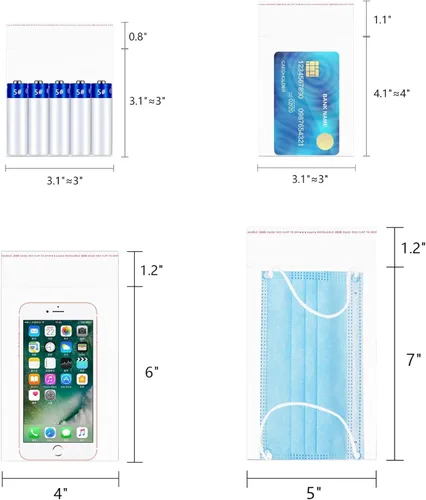 Vista 4 de Bolsas de celofán autosellantes de 5 x 7, 200 bolsas de celofán transparentes autoadhesivas de 1 mil, bolsas de plástico OPP para galletas