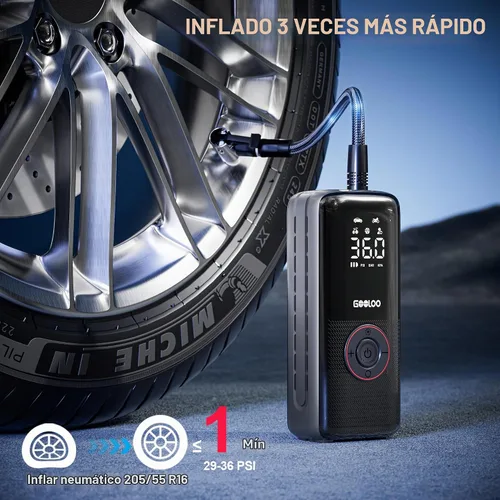 Vista 3 de GOOLOO A6 Lite 160 PSI y 7500mAh Inflador de neumáticos Compresor de aire