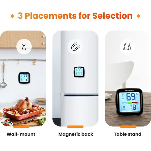 Vista 3 de SMARTRO SC42 higrómetro digital profesional, termómetro interior medidor de humedad ambiental y calibración de precisión profesional