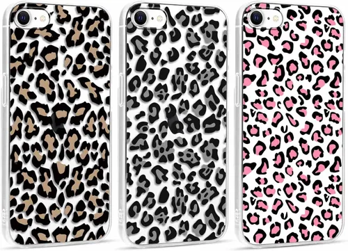 Vista 82 de Paquete de 3 Lindas Fundas con Estampado de Guepardo para iPhone 7/8/SE 2020/SE 2022 de 4.7", Fundas de Diseño Estético de Leopardo de Silicona
