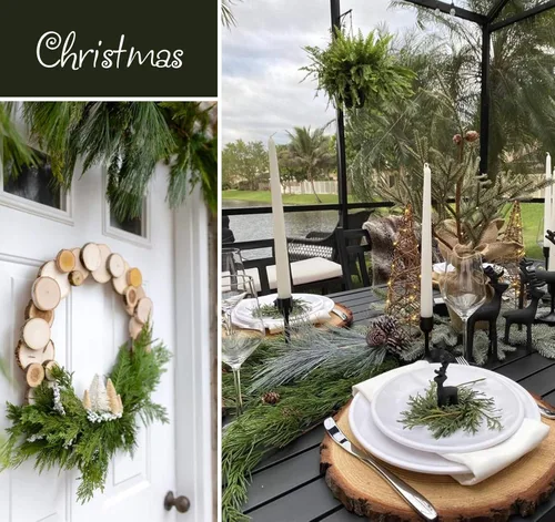 Vista 4 de Lemonfilter Juego de 8 rebanadas de madera natural de 5.9 a 6.3 pulgadas, círculos de madera sin terminar, rondas de madera para manualidades