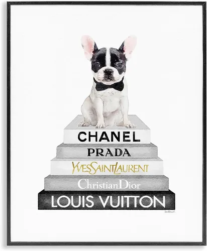 Vista 14 de Stupell Industries Fancy Boston Terrier - Estantería para perros, diseño de Amanda Greenwood Blanco