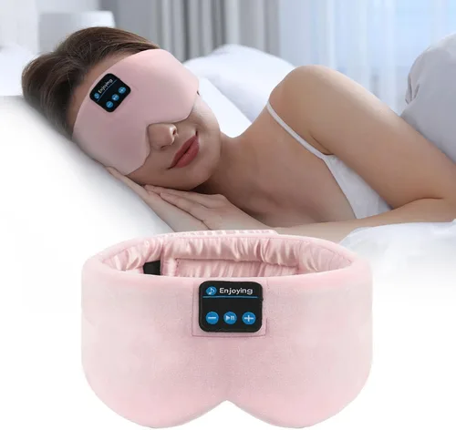 SYPVRY - Máscara de ojos suave para dormir, diadema Bluetooth, auriculares inalámbricos, ajustable para dormir, meditación, insomnio, máscara de