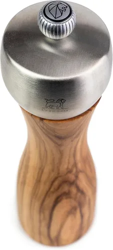 Vista 3 de Peugeot - Molinillo de pimienta manual Fidji - Molinillo ajustable - Madera de olivo y acero inoxidable, natural, 6 pulgadas