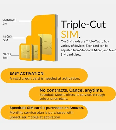 Vista 7 de SpeedTalk Mobile Tarjeta SIM de $6 para relojes inteligentes 150 minutos de conversación, 150 textos, datos de 150 MB Plan de 30 días